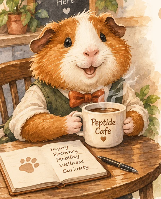 Guinea Pig Gary, Peptide Cafe’s illustrated fictional guinea pig